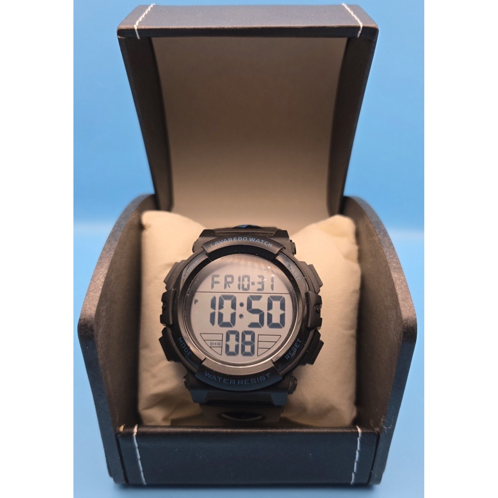L LAVAREDO Men's Digital Sports Watch Water Resistant To 50 Meters New‎ #0287